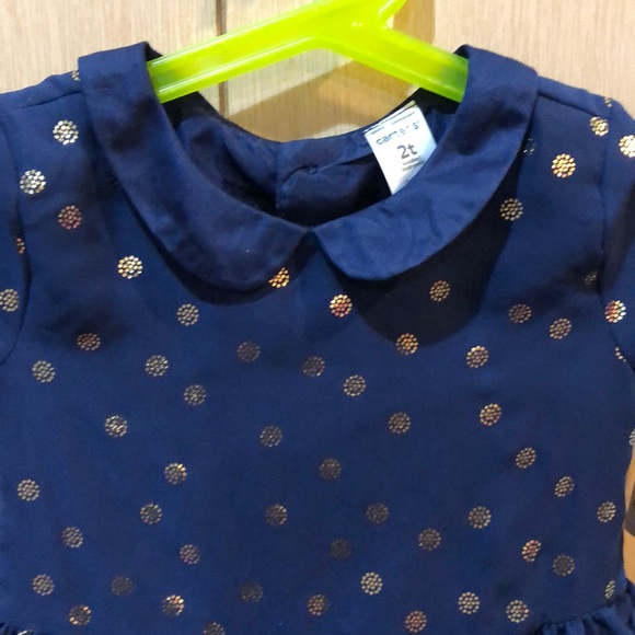 🔥HP🔥BNWT NAVY FOIL DOT DRESS - Picture 2 of 4
